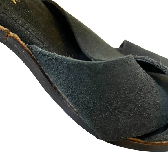 Black Suede Heel Shoes With Wrap Around Ankle Straps - Picture 10 of 14